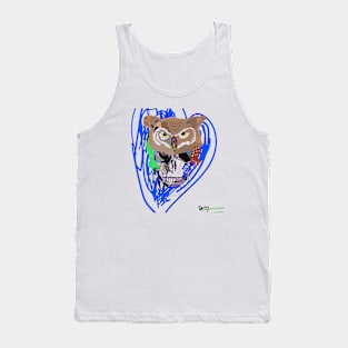 Skull Owl Blue Tank Top